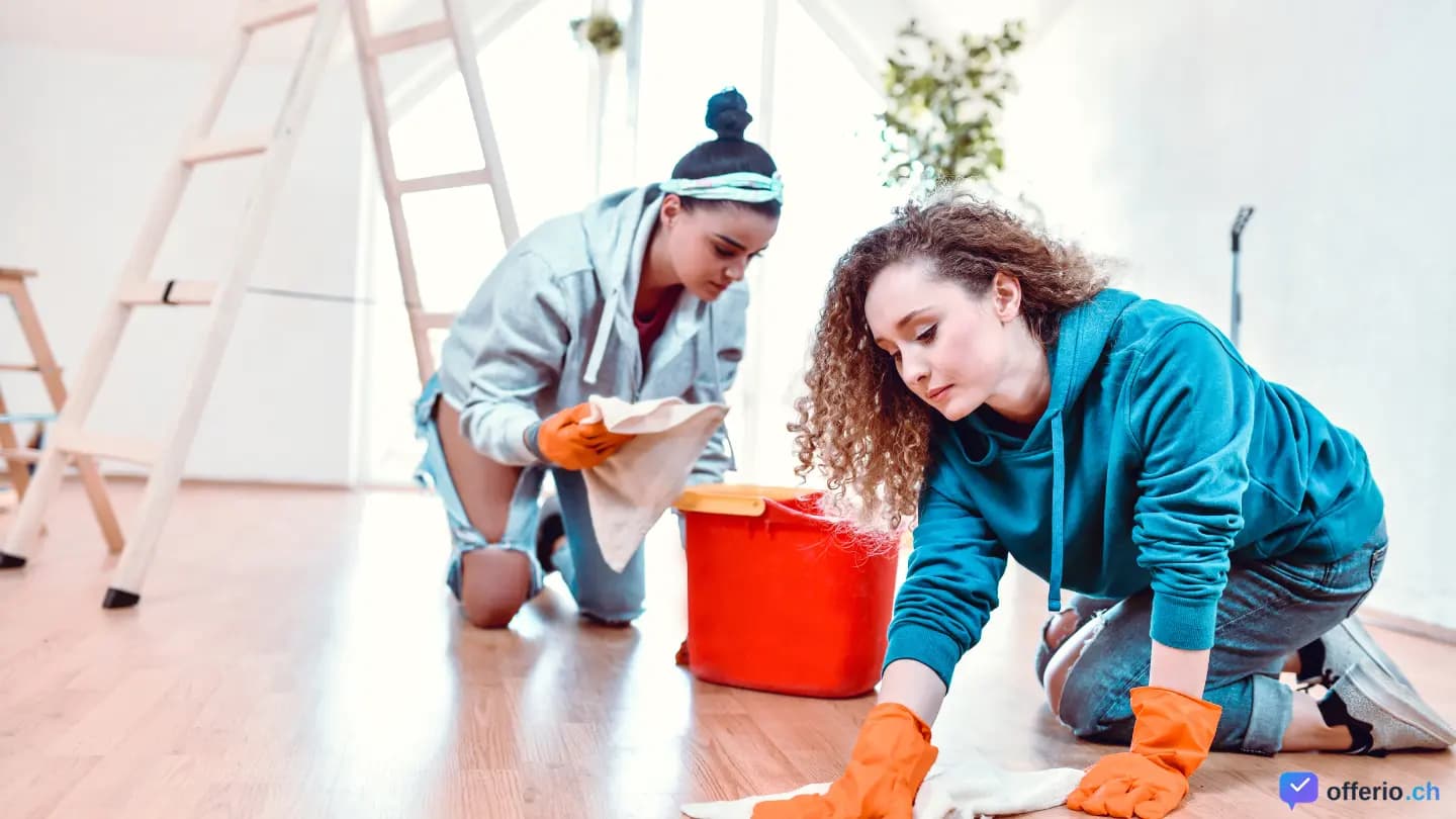 Professionelle Reinigung — Reinigungsfachkraft bei der Wohnungsreinigung